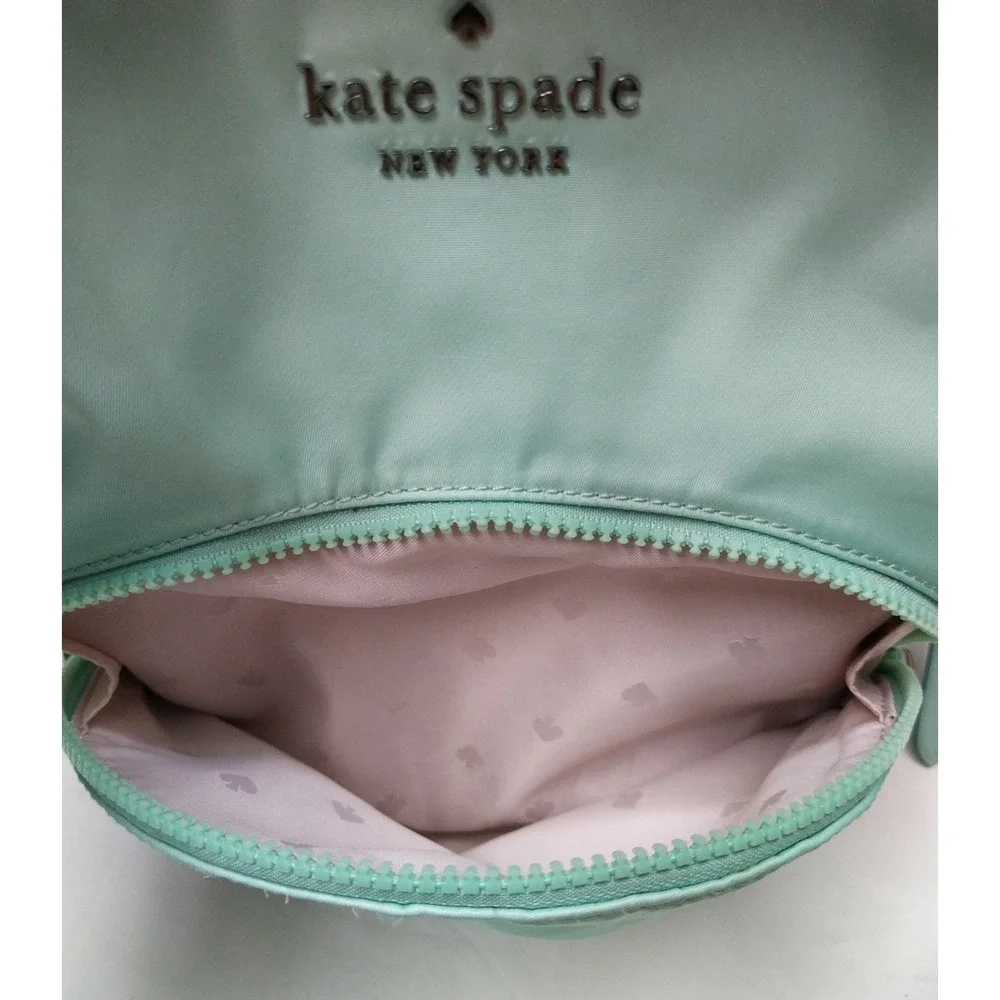 Kate Spade New York Blue White Nylon Zippers Top Handle Backpack